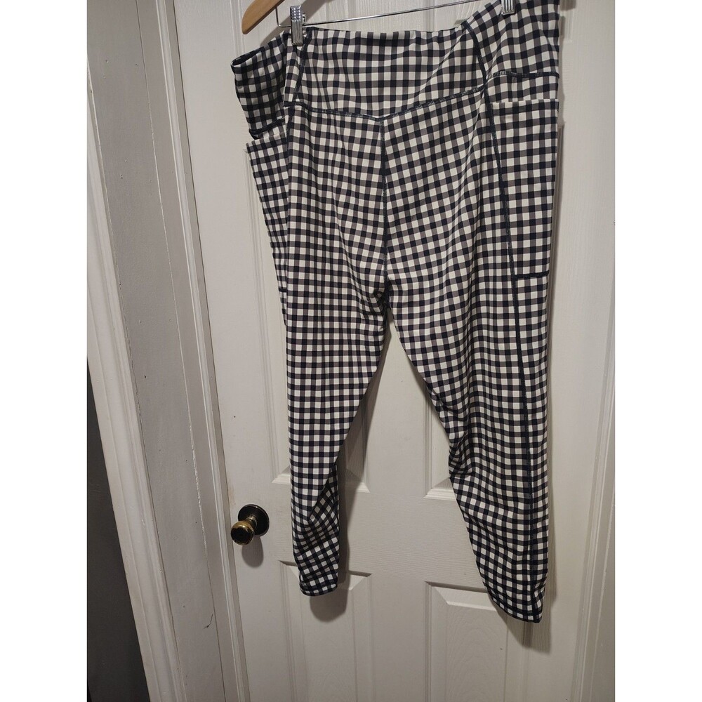 Draper James Sport Activewear Leggings Navy Check Size 3XL - Picture 3 of 5